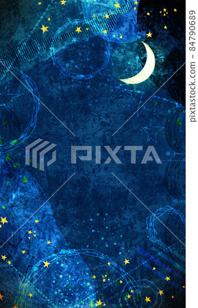 夜空手繪插畫背景素材 84790689