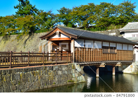 Fukui castle ruins corridor bridge 84791800