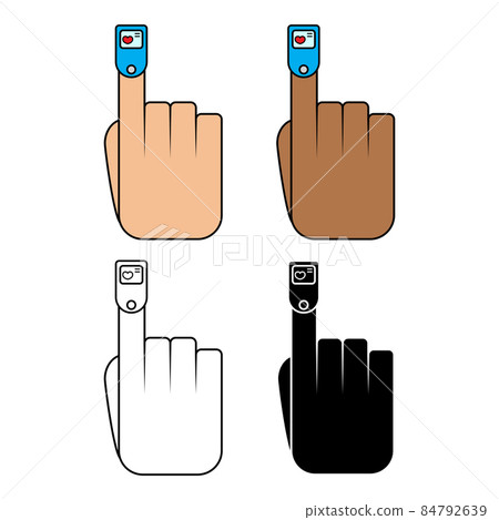 Oximeter on finger. Measurement of pulse and... - Stock Illustration  [84792639] - PIXTA