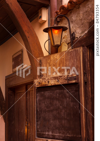 sign board and lantern light in medieval house sign board and lantern light in medieval house 84793354