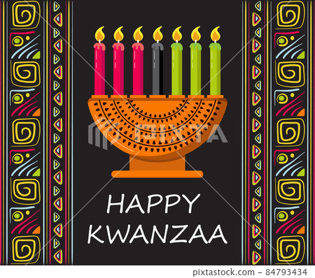 Happy kwanzaa invitation vector for web, card, social media. Happy kwanza celebrated from 26 December to 1 January. 84793434