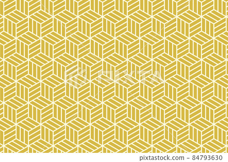 Japanese pattern turtle shell Ajiro pattern golden - Stock Illustration ...
