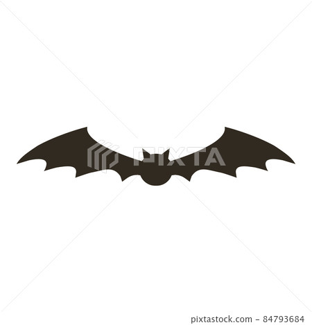 Bat black fly silhouette isolated icon vector Bat black fly silhouette isolated icon vector 84793684