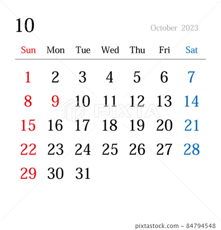 October 2023, Japanese calendar 84794548