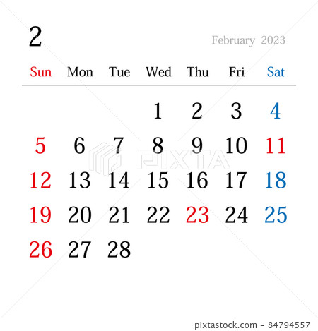 2023 年 2 月,日本日曆 2023 年 2 月,日本日曆 84794557