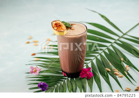 Glass of chocolate smoothie cocktail Glass of chocolate smoothie cocktail 84795225