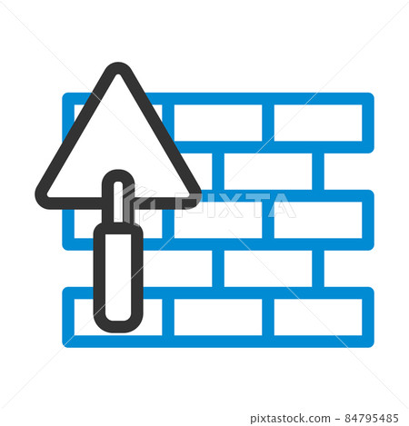 Icon Of Brick Wall With Trowel Icon Of Brick Wall With Trowel 84795485