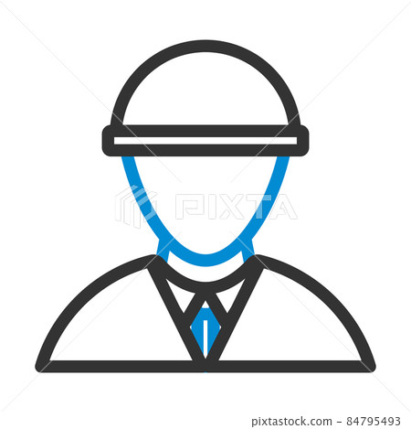 Icon Of Construction Worker Head In Helmet Icon Of Construction Worker Head In Helmet 84795493