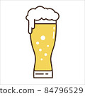 Vector icon of a mug with light beer and foam. Colored icon for the bar. 84796529