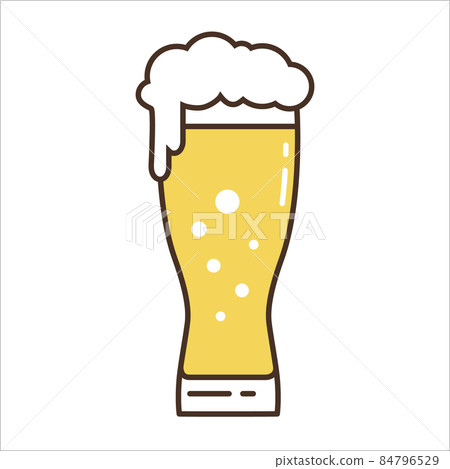 Vector icon of a mug with light beer and foam. Colored icon for the bar. Vector icon of a mug with light beer and foam. Colored icon for the bar. 84796529