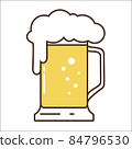 Vector icon of a mug with light beer and foam. Colored icon for the bar. 84796530