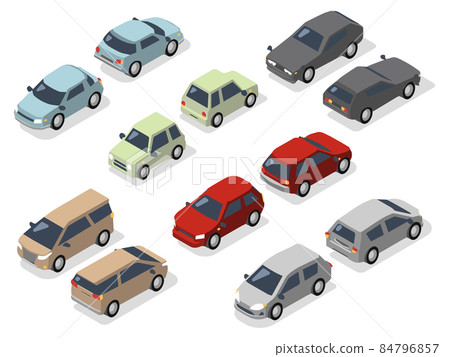 Isometric passenger car set - Stock Illustration [84796857] - PIXTA