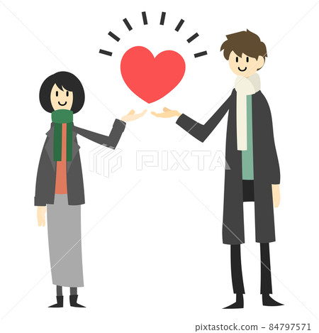 用手掌托著心的男人女人 84797571