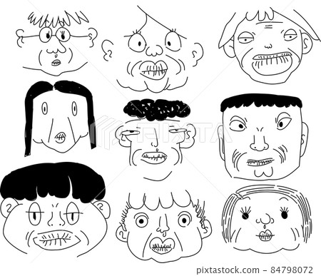 破爛的人臉 獨特的手繪套裝 84798072