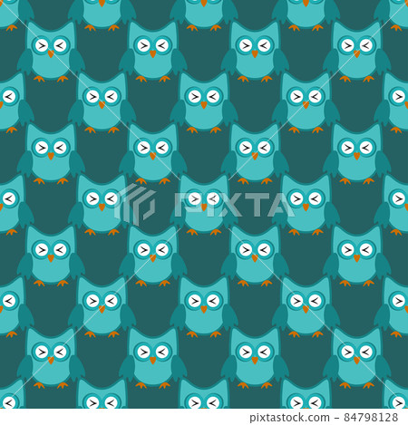 Owl stylized art seemless pattern green colors Owl stylized art seemless pattern green colors 84798128