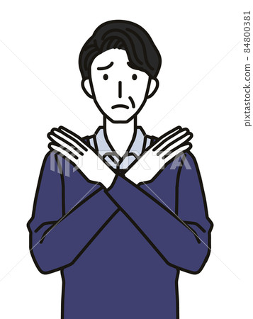 40 多歲和 50 多歲的男人用手做手勢 84800381