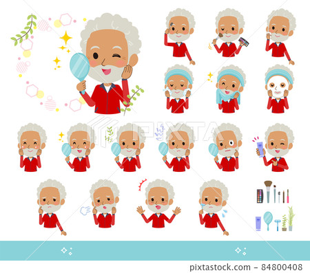 Cosmetology red jersey elderly men set Cosmetology red jersey elderly men set 84800408