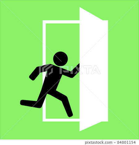 緊急出口圖標。 緊急出口圖標。 84801154