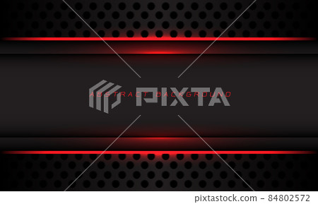 Abstract red light grey metallic banner geometric shadow circle mesh with blank space design modern technology futuristic background vector 84802572