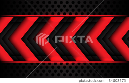 Abstract red light grey metallic arrow direction geometric shadow circle mesh with blank space design modern technology futuristic background vector 84802573