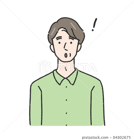 Illustration of a middle-aged man with a convincing expression Illustration of a middle-aged man with a convincing expression 84802675