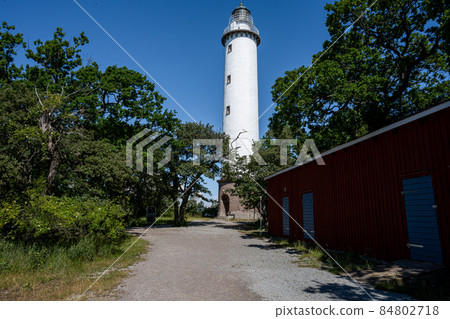 The lighthouse Tall Erik at the northern tip of the Baltic island of Oland The lighthouse Tall Erik at the northern tip of the Baltic island of Oland 84802718
