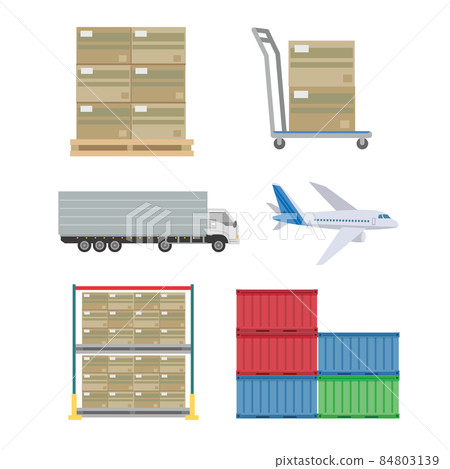 Illustration of transportation image Illustration of luggage, trucks, containers 84803139