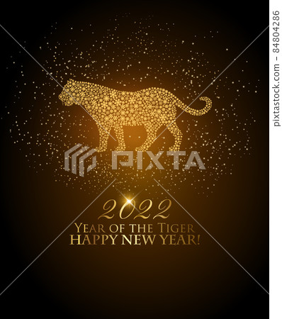 Happy New Year 2022 background. Year of the Tiger concept. Vector 84804286