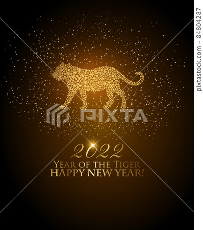 Happy New Year 2022 background. Year of the Tiger concept. Vector 84804287