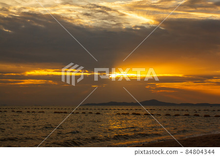 Pataya sunset on the beach. Thailand 84804344