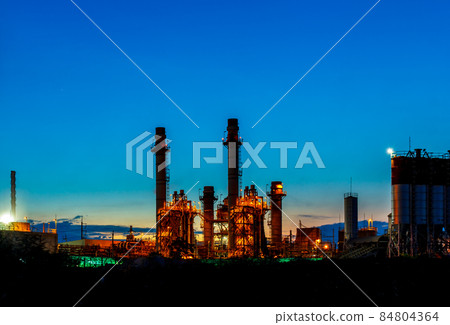 power plant in a beautiful evening. 84804364