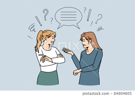 Multicultural women talk have communication problem Multicultural women talk have communication problem 84804605