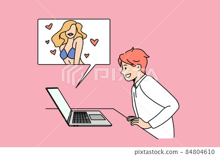 Teen boy watch banned adult content on laptop Teen boy watch banned adult content on laptop 84804610