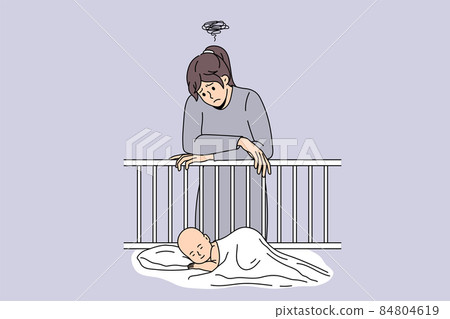 Unhappy woman suffer from postpartum depression Unhappy woman suffer from postpartum depression 84804619