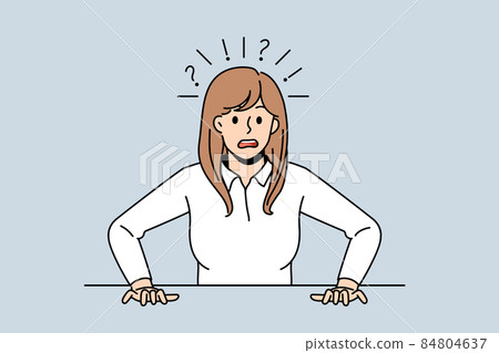 Amazed woman feel shocked with unexpected message 84804637