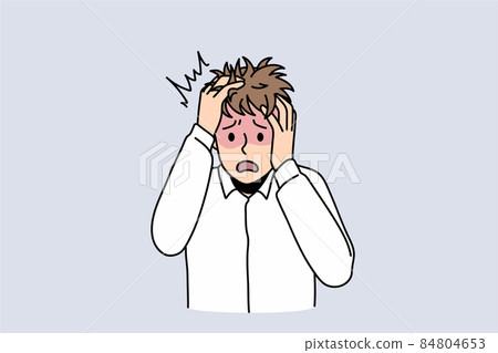Anxious man feel stressed suffer from panic attack Anxious man feel stressed suffer from panic attack 84804653