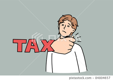 Stressed man have tax financial burden Stressed man have tax financial burden 84804657