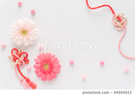 Japanese modern background of gerbera and braided Hinamatsuri celebration 84804852