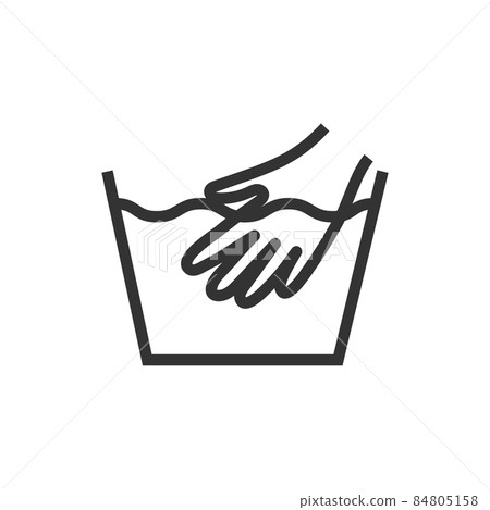 Hand washing line icon, laundering and wash hand sign vector 84805158