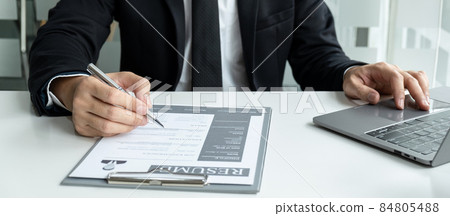 Business interview consider and asking candidate questions a resume conversation during about profile of candidate Business interview consider and asking candidate questions a resume conversation during about profile of candidate 84805488