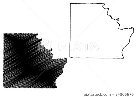 Brown County, Illinois (U.S. county, United States of America, USA, U.S., US) map vector illustration, scribble sketch Brown map 84806676
