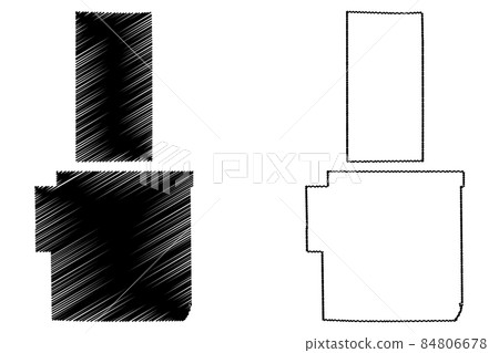 Boone and Bond County, Illinois (U.S. county, United States of America, USA, U.S., US) map vector illustration, scribble sketch Boone and Bond map 84806678