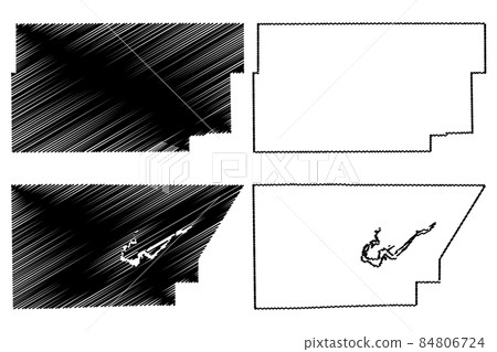 DeWitt and Douglas County, Illinois (U.S. county, United States of America, USA, U.S., US) map vector illustration, scribble sketch DeWitt and Douglas map 84806724