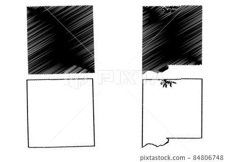 Kendall and Johnson County, Illinois (U.S. county, United States of America, USA, U.S., US) map vector illustration, scribble sketch Kendall and Johnson map 84806748