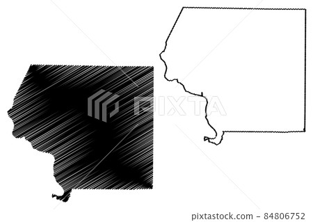 Jackson County, Illinois (U.S. county, United States of America, USA, U.S., US) map vector illustration, scribble sketch Jackson map 84806752