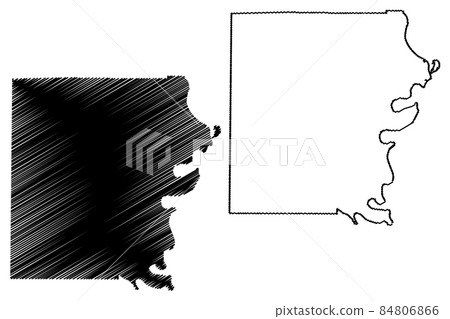 White County, Illinois (U.S. county, United States of America, USA, U.S., US) map vector illustration, scribble sketch White map 84806866