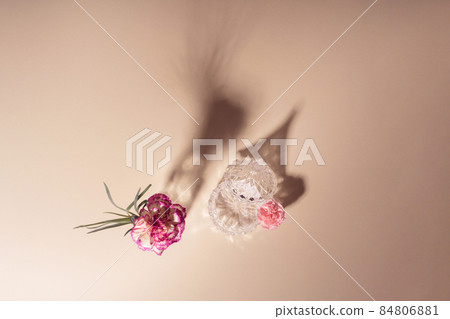 Creative background with bright flowers and green leaves with beautiful light. Creative background with bright flowers and green leaves with beautiful light. 84806881