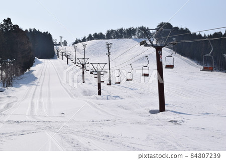 Ski lift snow scene 84807239