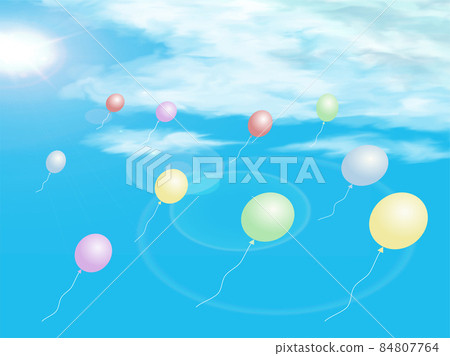 Illustration of flying balloons 84807764