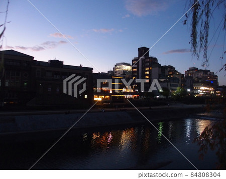 Kamogawa cityscape at dusk Kamogawa cityscape at dusk 84808304